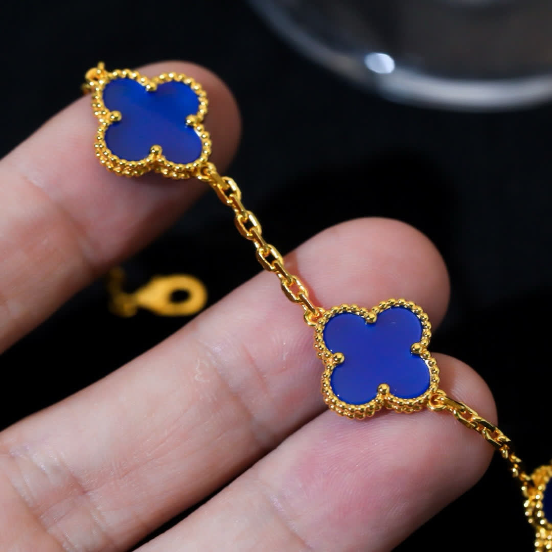 Van Cleef & Arpels Alhambra Blue Enamel Bracelet